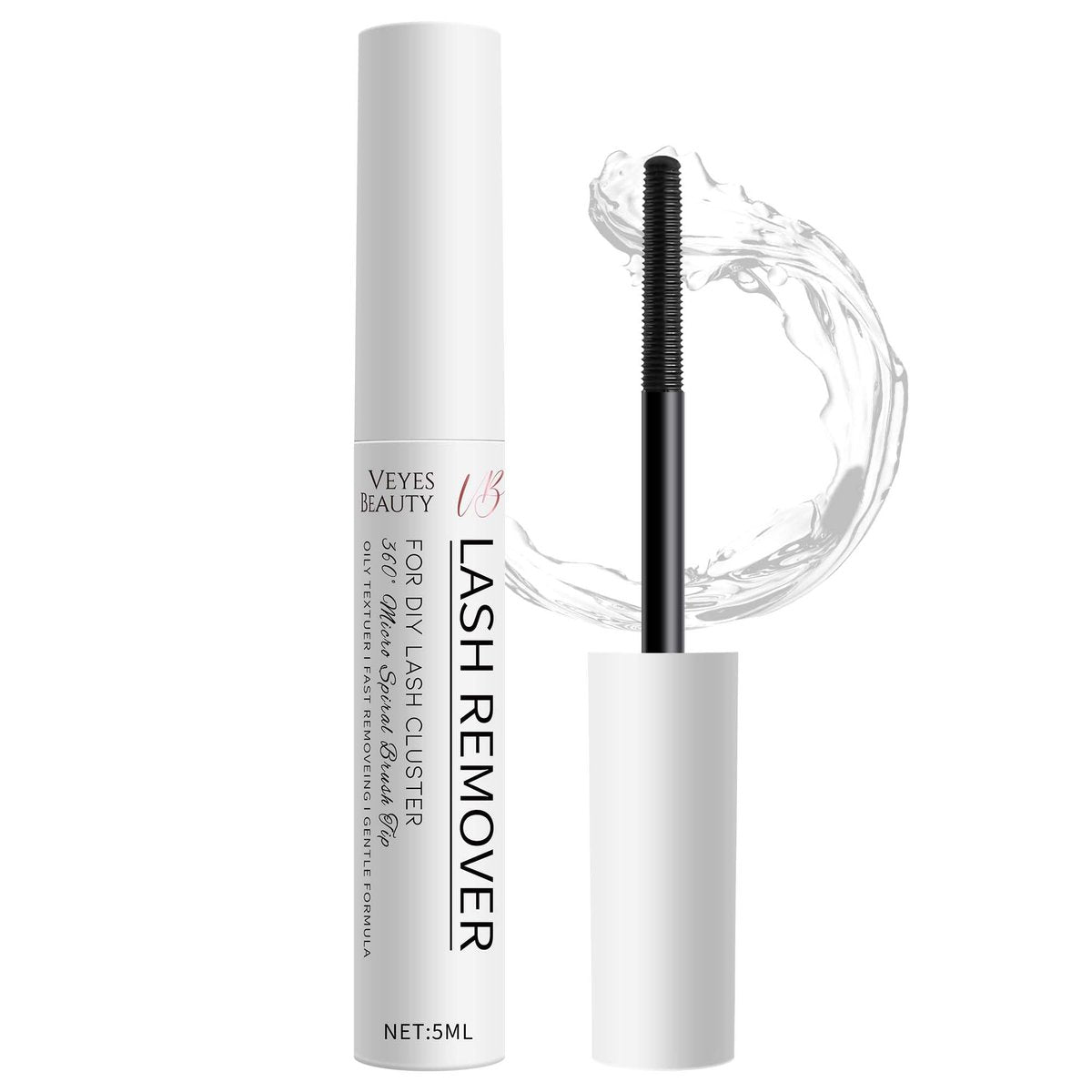 VEYESBEAUTY Cluster Lash Glue Remover 5 ml – Wimpernkleber-Entferner für DIY Wimpernverlängerungen zu Hause, klarer Entferner für selbst angebrachte Einzelwimpern
