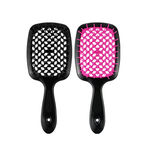 2er-Pack Lixera Haarbürste - Entwirrungsbürste für lockiges, nasses und trockenes Haar, Kopfhautmassage (Pink+Schwarz)