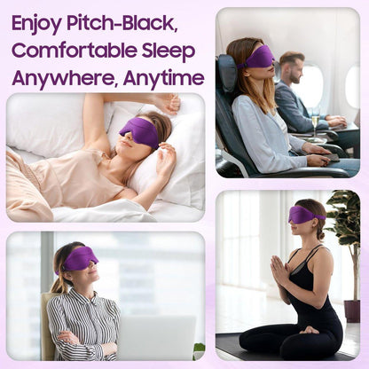 MOEASEii Schlafmaske - Totale Dunkelheit 3D Schlafmaske, Superleicht & Seidig Weiche Augenmaske für Zuhause, Reisen, Meditation, Yoga, Lila