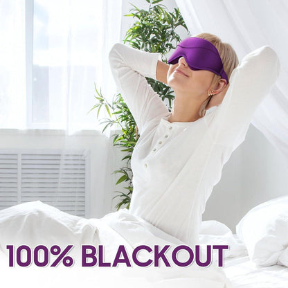 MOEASEii Schlafmaske - Totale Dunkelheit 3D Schlafmaske, Superleicht & Seidig Weiche Augenmaske für Zuhause, Reisen, Meditation, Yoga, Lila