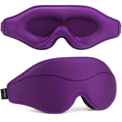 MOEASEii Schlafmaske - Totale Dunkelheit 3D Schlafmaske, Superleicht & Seidig Weiche Augenmaske für Zuhause, Reisen, Meditation, Yoga, Lila