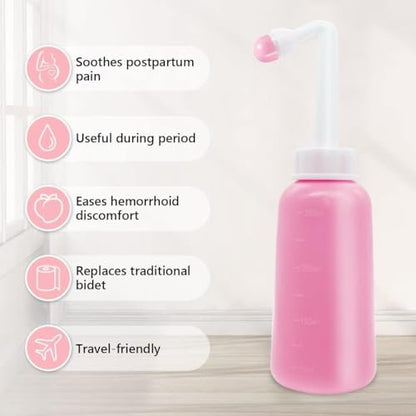 Premium Peri-Flasche für die Nachsorge nach der Geburt | Umgedrehte Peri-Flasche, tragbares Bidet für die perineale Erholung und Reinigung nach der Geburt, 350 ml