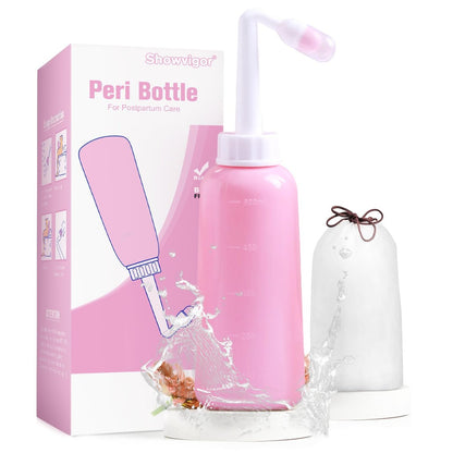 Premium Peri-Flasche für die Nachsorge nach der Geburt | Umgedrehte Peri-Flasche, tragbares Bidet für die perineale Erholung und Reinigung nach der Geburt, 350 ml