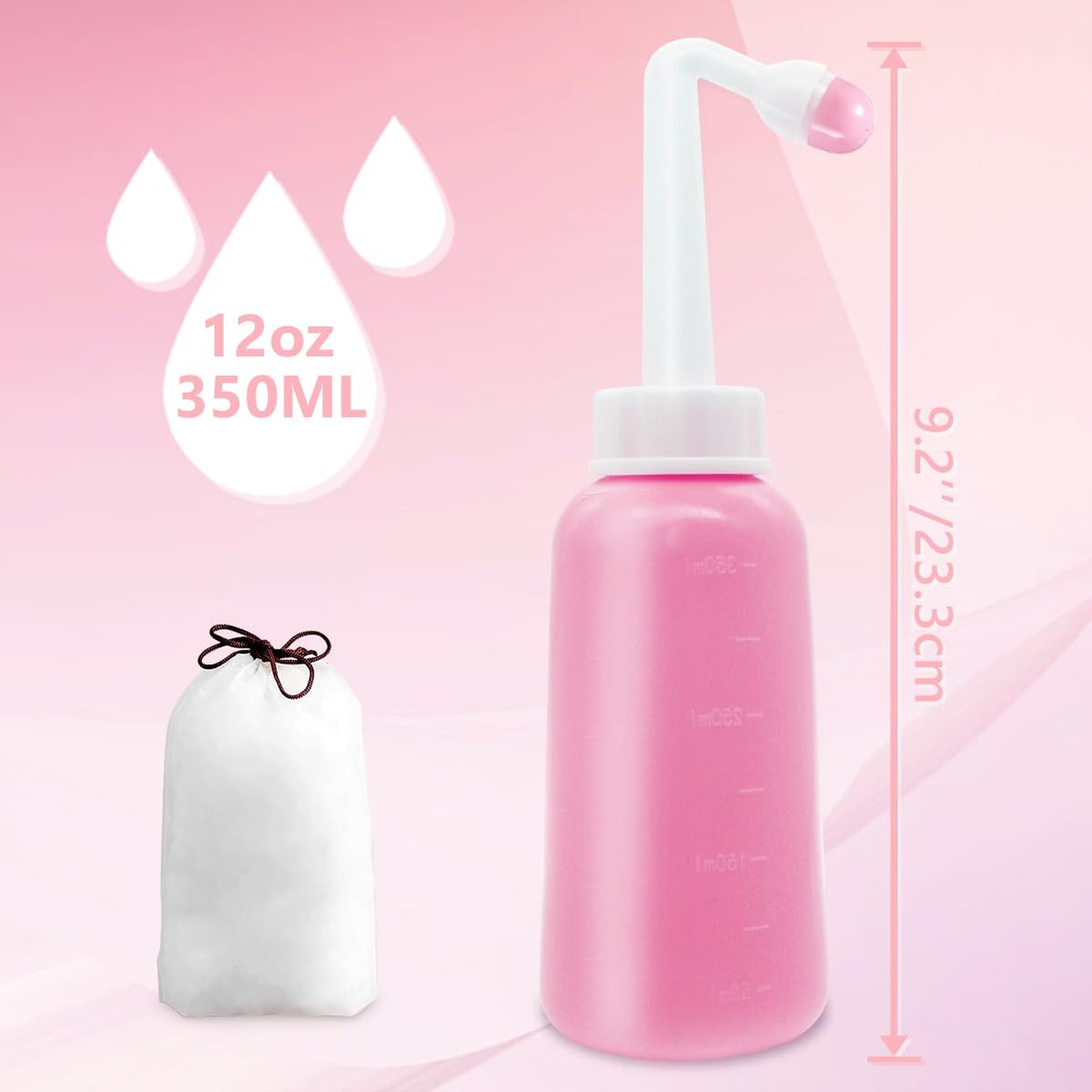 Premium Peri-Flasche für die Nachsorge nach der Geburt | Umgedrehte Peri-Flasche, tragbares Bidet für die perineale Erholung und Reinigung nach der Geburt, 350 ml