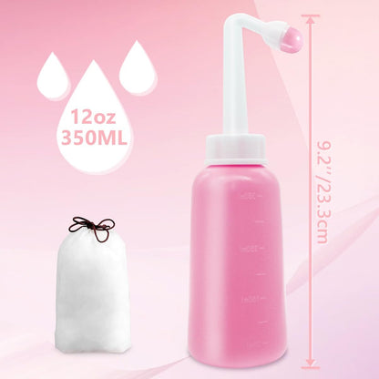 Premium Peri-Flasche für die Nachsorge nach der Geburt | Umgedrehte Peri-Flasche, tragbares Bidet für die perineale Erholung und Reinigung nach der Geburt, 350 ml