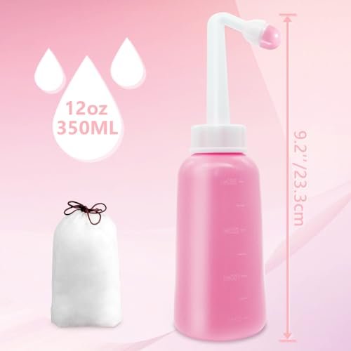 Premium Peri-Flasche für die Nachsorge nach der Geburt | Umgedrehte Peri-Flasche, tragbares Bidet für die perineale Erholung und Reinigung nach der Geburt, 350 ml