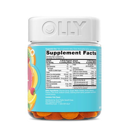 OLLY Schwangerschafts Multivitamin Gummis – Tägliche Nährstoffe für Mama & Baby, Folsäure, Omega-3 DHA, Vitamine A & D, süßer Zitrusgeschmack, 42-Tage-Vorrat – 84 Stück