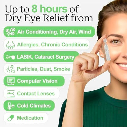 Archie's Remedies Trockene Augen Linderung, Ultra-Befeuchtende Augentropfen, Reine Formel ohne Konservierungsstoffe, Einzeldosen, gegen Reizungen und rote Augen, Natürliche Tränen, 30 Stück