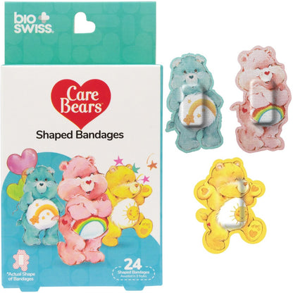 BioSwiss Care Bears Wundpflaster, klassische Care Bear-förmige selbstklebende Pflaster, latexfrei, steril, 24 Stück