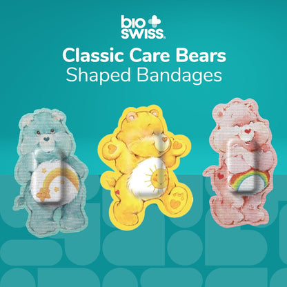 BioSwiss Care Bears Wundpflaster, klassische Care Bear-förmige selbstklebende Pflaster, latexfrei, steril, 24 Stück