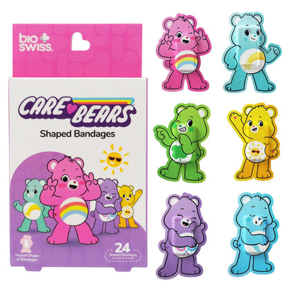 BioSwiss Care Bears Wundpflaster – 24 selbstklebende Care Bear Pflaster, latexfrei, steril, für Kinder