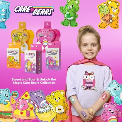 BioSwiss Care Bears Wundpflaster – 24 selbstklebende Care Bear Pflaster, latexfrei, steril, für Kinder