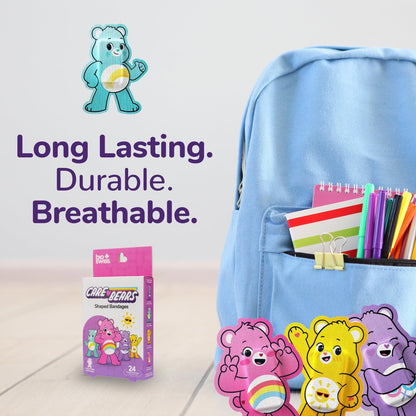 BioSwiss Care Bears Wundpflaster – 24 selbstklebende Care Bear Pflaster, latexfrei, steril, für Kinder