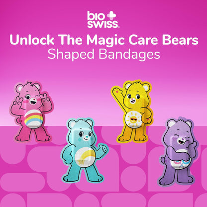 BioSwiss Care Bears Wundpflaster – 24 selbstklebende Care Bear Pflaster, latexfrei, steril, für Kinder