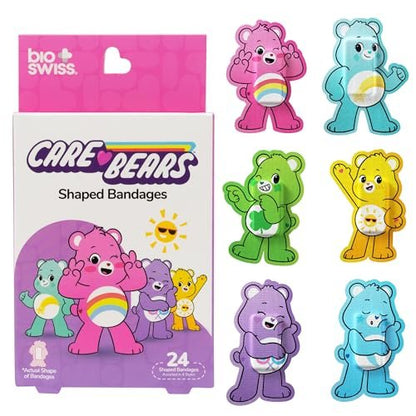 BioSwiss Care Bears Wundpflaster – 24 selbstklebende Care Bear Pflaster, latexfrei, steril, für Kinder