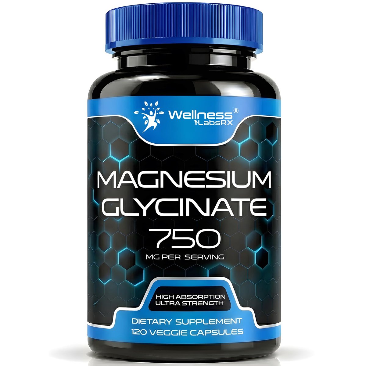 Magnesium Glycinat 750mg | Hochabsorbierendes cheliertes Calm Support für Frauen und Männer - Glicinato De Magnesio, Magnesiumchelat für Herzgesundheit, Schlafunterstützung - 120 Kapseln