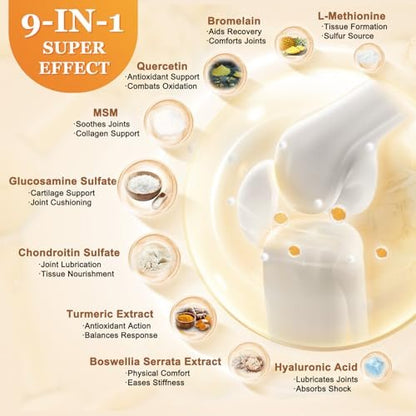 ZEBORA Glucosamin Chondroitin Gelenkunterstützung für Frauen und Männer, mit MSM, Kurkuma, Gelenksupplement, Schalentierfrei, 120 Kapseln