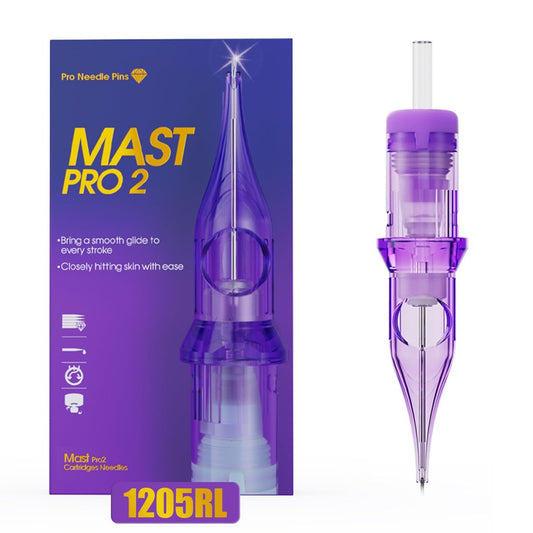 Mast Pro2 Tattoo Needles Cartridges, 20 Stück, Einweg, Round Liner 1205RL – Professionelle Tätowiernadeln für Super Artists