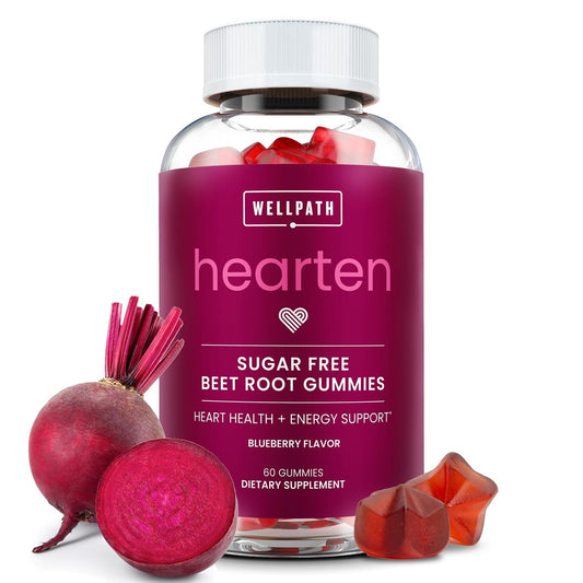 WellPath Rote-Bete-Gummis (Zuckerfrei - Heidelbeergeschmack) 1500 mg | Rote-Bete-Gummis zur Blutdruckunterstützung | Super Stickoxid-Gummis | Leckere Beeren-Bonbons | Antioxidantien | 60 Stück