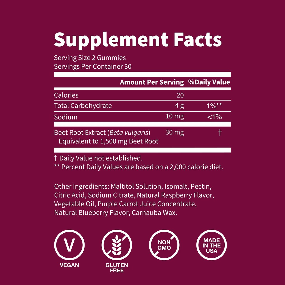 WellPath Rote-Bete-Gummis (Zuckerfrei - Heidelbeergeschmack) 1500 mg | Rote-Bete-Gummis zur Blutdruckunterstützung | Super Stickoxid-Gummis | Leckere Beeren-Bonbons | Antioxidantien | 60 Stück