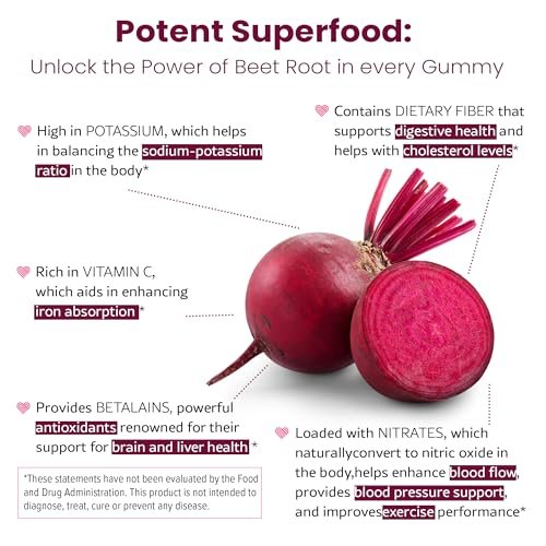 WellPath Rote-Bete-Gummis (Zuckerfrei - Heidelbeergeschmack) 1500 mg | Rote-Bete-Gummis zur Blutdruckunterstützung | Super Stickoxid-Gummis | Leckere Beeren-Bonbons | Antioxidantien | 60 Stück