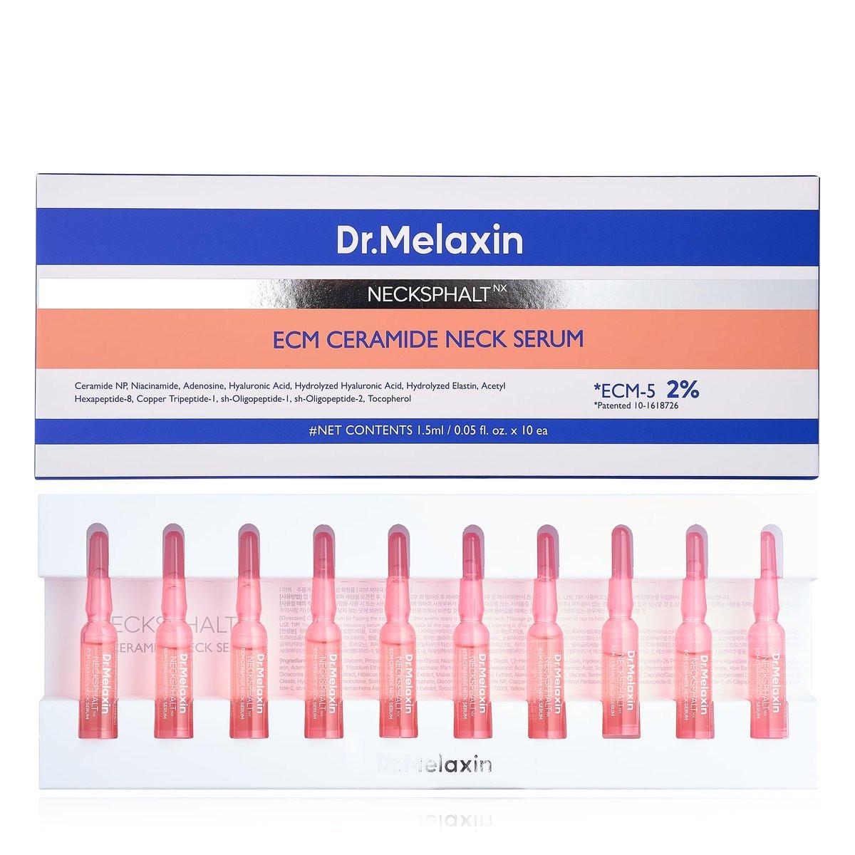 Dr.Melaxin Neck Tightening Ampoule – Straffende & Lifting-Ampulle gegen Halsfalten & schlaffe Haut, Necksphalt ECM Barrier Anti-Aging koreanische Halspflege, 1,5ml×10 Stück