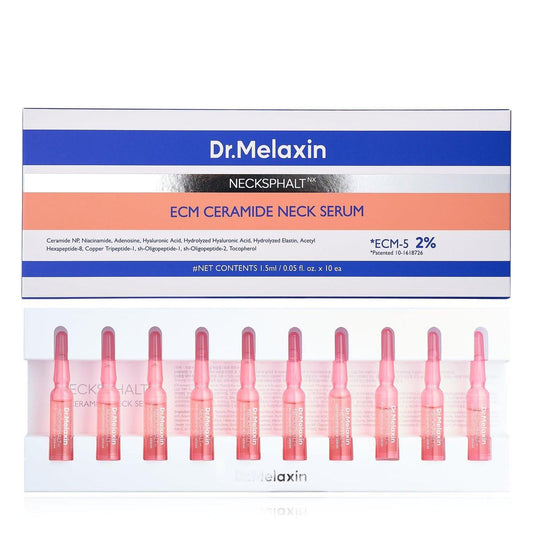 Dr.Melaxin Neck Tightening Ampoule – Straffende & Lifting-Ampulle gegen Halsfalten & schlaffe Haut, Necksphalt ECM Barrier Anti-Aging koreanische Halspflege, 1,5ml×10 Stück