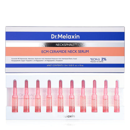 Dr.Melaxin Neck Tightening Ampoule – Straffende & Lifting-Ampulle gegen Halsfalten & schlaffe Haut, Necksphalt ECM Barrier Anti-Aging koreanische Halspflege, 1,5ml×10 Stück