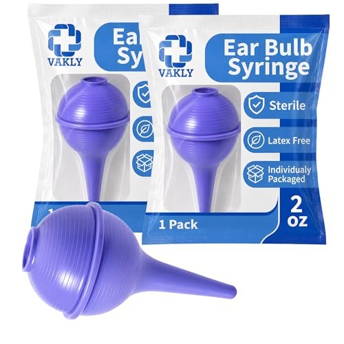 Vakly Gummibirne Ohrenspritze (2er-Pack) – Sterile Ohr- und Nasenreinigungssaugbirne zur Ohrenschmalzentfernung, sanfter Ohrenreiniger für Babys & Erwachsene
