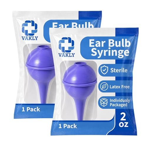 Vakly Gummibirne Ohrenspritze (2er-Pack) – Sterile Ohr- und Nasenreinigungssaugbirne zur Ohrenschmalzentfernung, sanfter Ohrenreiniger für Babys & Erwachsene