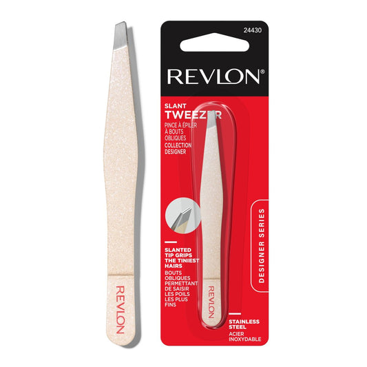 Revlon Designer Series Schrägpinzette – Hochpräzise, langlebiger Edelstahl, Neutral Glam, 1 Stück