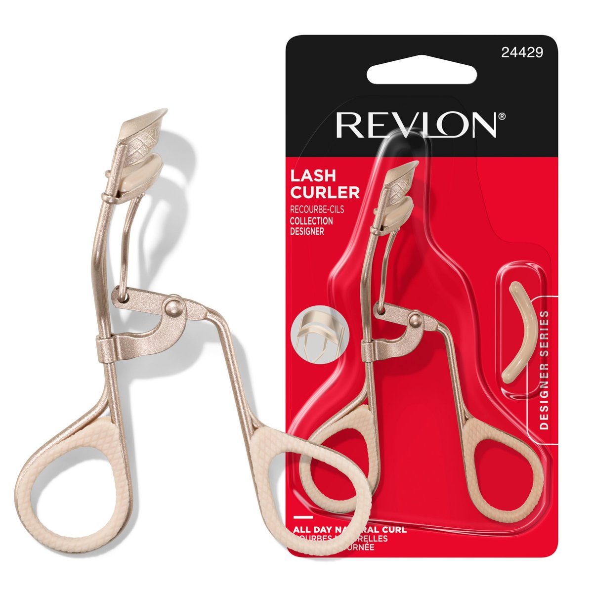 Revlon Designer Series Wimpernzange – Perfekter Wimpernschwung für einen wachen Blick, mit rutschfesten Fingerauflagen, einfach anzuwenden, 1 Stück