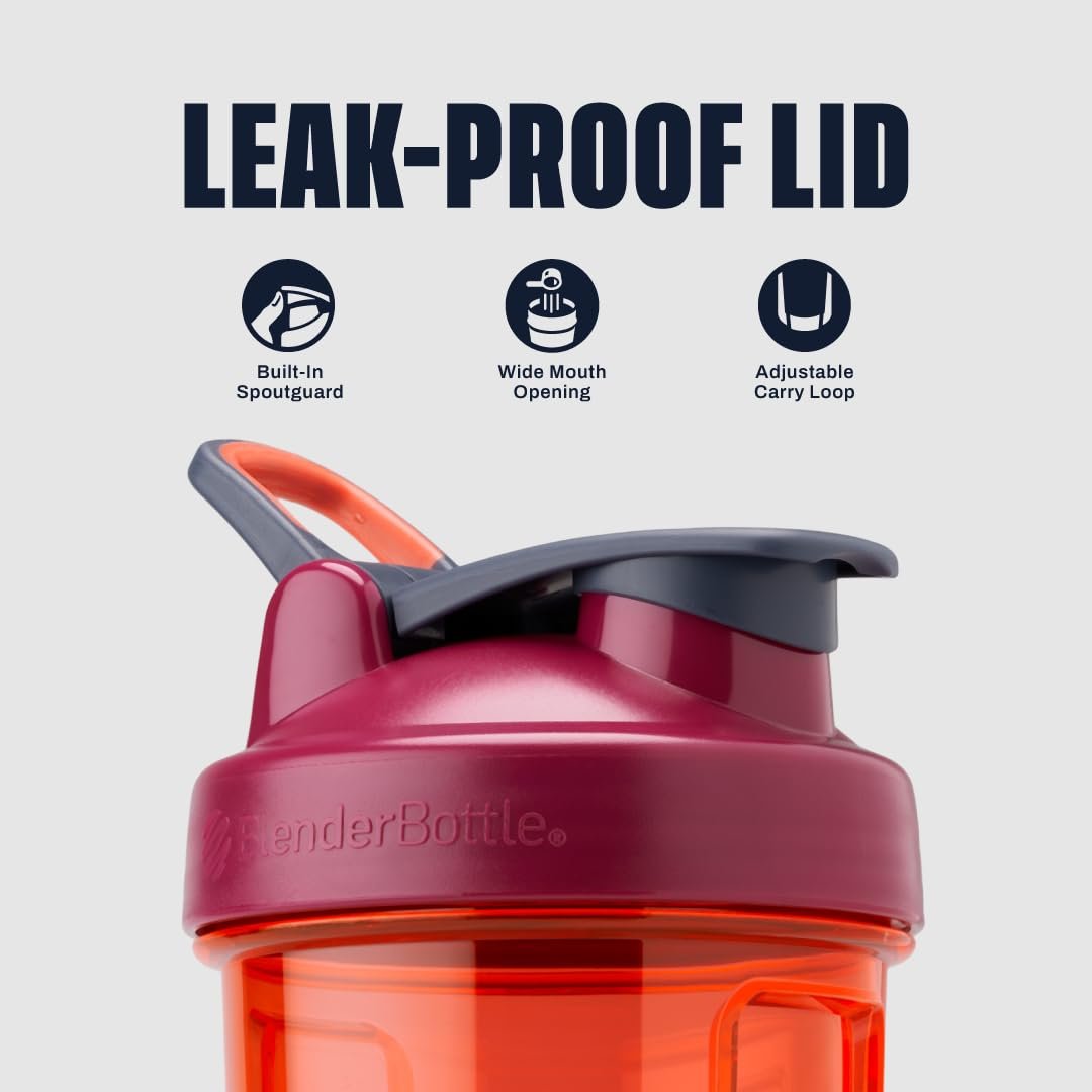 BlenderBottle Shaker Pro Series – 24 oz, Koralle – Perfekt für Proteinshakes & Pre-Workout