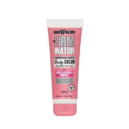 Soap & Glory The Firm-inator Body Cream – Festernde & straffende Körperlotion mit Sheabutter & Sonnenblumenkernöl (240 ml)