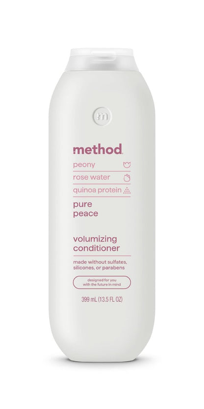 Method Volumisierender Conditioner, Pure Peace – für volleres, dickeres Haar und farbbehandeltes Haar – sulfatfrei, parabenfrei und tierversuchsfrei – 400 ml