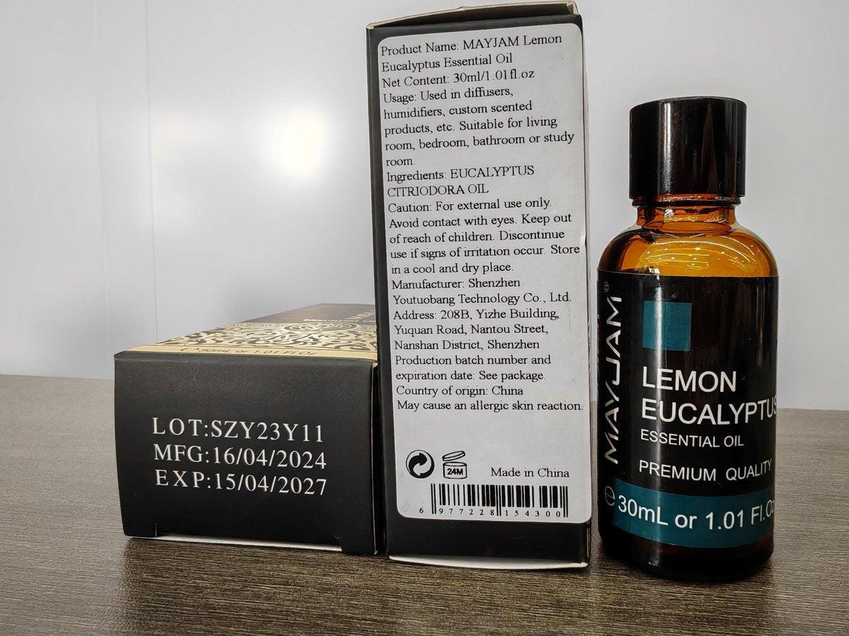 MAYJAM Zitronen-Eukalyptus-Öl 30 ml – 100% reines ätherisches Öl für Diffuser, Seifen- und Kerzenherstellung