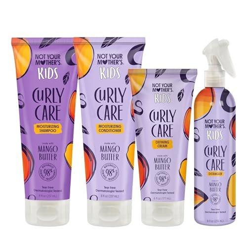 Not Your Mother's Kids Curly Care Set – Shampoo, Conditioner, Curl Defining Cream & Entwirrungsspray (4er-Pack) – Tränenfreie Formel für alle Lockentypen