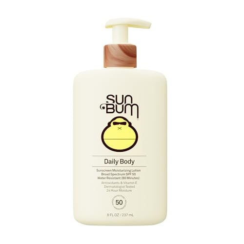 Sun Bum Tägliche SPF 50 Sonnencreme Körperlotion – Breitspektrum feuchtigkeitsspendender Sonnenschutz mit Vitamin E – Vegan und Hawaii 104 Act konform (ohne Octinoxat & Oxybenzon) – Dermatologisch getestet – 236 ml
