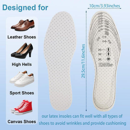 5 Paar Unisex Atmungsaktive Dämpfende Einlegesohlen, Dünne Schuhpolster, Ultrawelche Walking-Komfort, Doppelschicht-Latexschaum, Perforierte Einlagen passen in jeden Schuh für Herren 7-11 Damen 1-8 (Schwarz, Weiß)