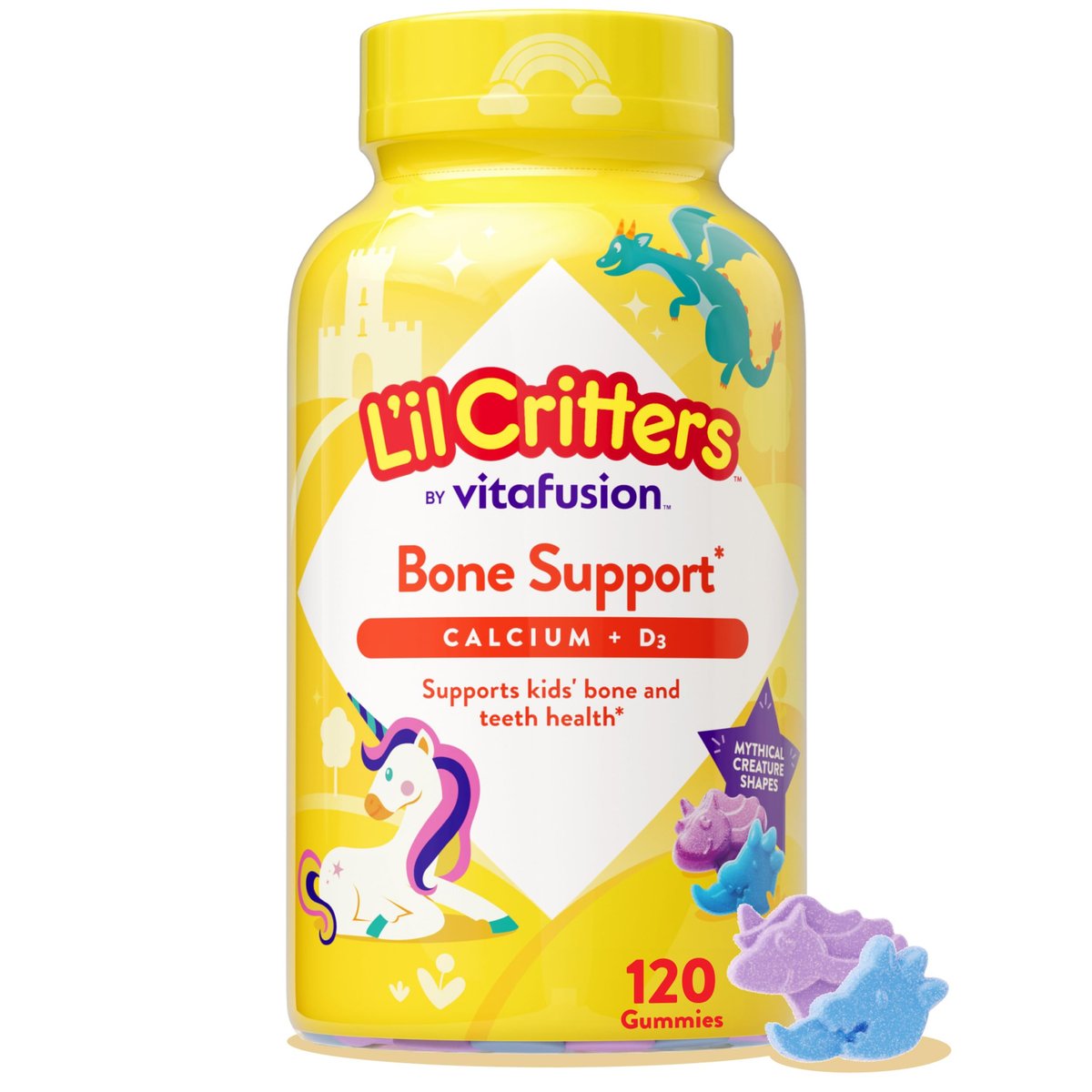 L'il Critters Bone Support 120 Stück – Calcium-Gummibärchen für starke Knochen