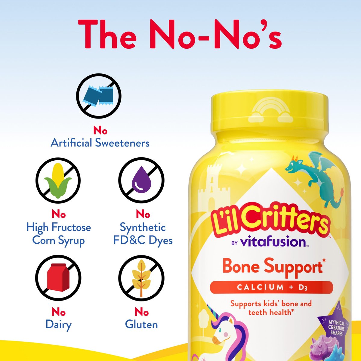 L'il Critters Bone Support 120 Stück – Calcium-Gummibärchen für starke Knochen