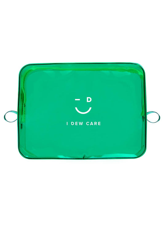 I DEW CARE Makeup Bag - Grüne Aufbewahrungstasche aus PVC, wasserabweisend, langlebig, ideal für Reisen, tragbarer Kosmetik-Organizer für Damen & Herren