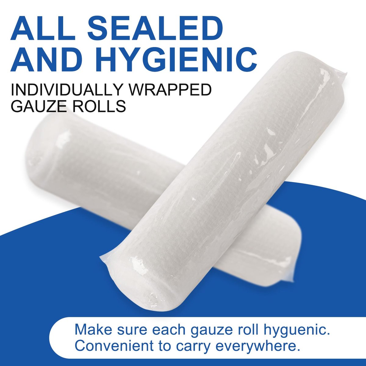 Navona Mullbinden 30er Pack, 10 cm x 3,7 m, einzeln gerollte Mullbinden, Mumienwickel, Premium-Wundwickelrollen