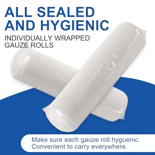 Navona Mullbinden 30er Pack, 10 cm x 3,7 m, einzeln gerollte Mullbinden, Mumienwickel, Premium-Wundwickelrollen