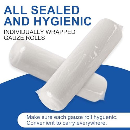 Navona Mullbinden 30er Pack, 10 cm x 3,7 m, einzeln gerollte Mullbinden, Mumienwickel, Premium-Wundwickelrollen