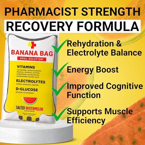 Banana Bag Oral Solution Packets – Sortenpaket 6er-Pack | Erfrischende Mischung aus Elektrolyten, Vitamin C und B-Komplex für Hydration und täglichen Energie-Kick – zu Hause, bei der Arbeit oder unterwegs