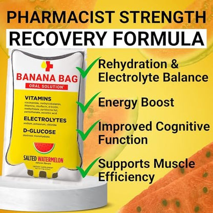 Banana Bag Oral Solution Packets – Sortenpaket 6er-Pack | Erfrischende Mischung aus Elektrolyten, Vitamin C und B-Komplex für Hydration und täglichen Energie-Kick – zu Hause, bei der Arbeit oder unterwegs