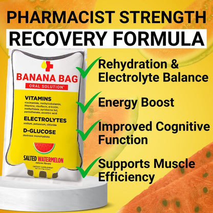 Banana Bag Oral Solution Packets – Sortenpaket 6er-Pack | Erfrischende Mischung aus Elektrolyten, Vitamin C und B-Komplex für Hydration und täglichen Energie-Kick – zu Hause, bei der Arbeit oder unterwegs