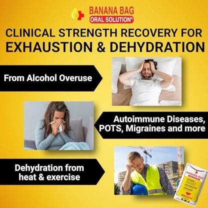 Banana Bag Oral Solution Packets – Sortenpaket 6er-Pack | Erfrischende Mischung aus Elektrolyten, Vitamin C und B-Komplex für Hydration und täglichen Energie-Kick – zu Hause, bei der Arbeit oder unterwegs