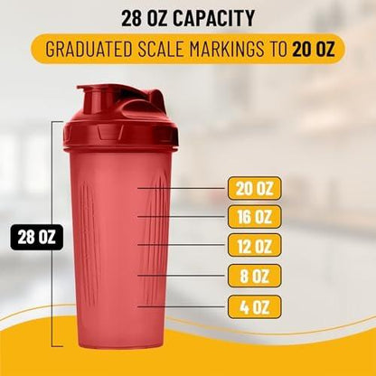 Mr. Pen Shaker-Flasche für Proteinmixe, 28 oz, auslaufsicherer Shaker-Becher mit Edelstahl-Drahtball für Proteinshakes und Pre-Workout - Rot, 1 Packung